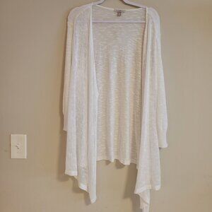 Roz  &Ali White Mesh Waterfall Sweater